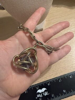 Gold-Tone Amethyst Pendant Bracelet